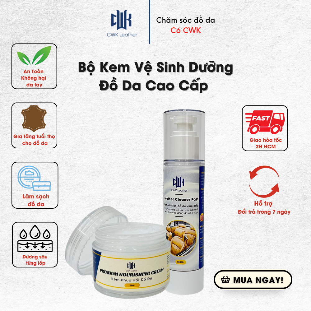 Bộ Kem Dưỡng Chăm Sóc Vệ Sinh Phục Hồi Đồ Da Cao Cấp