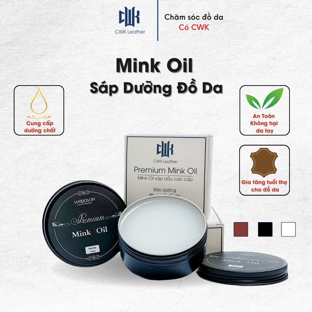 Sáp dưỡng đồ da mink oil mỡ chồn chuyên bảo dưỡng chăm sóc áo da, giày da, túi da, ví da, ghế da
