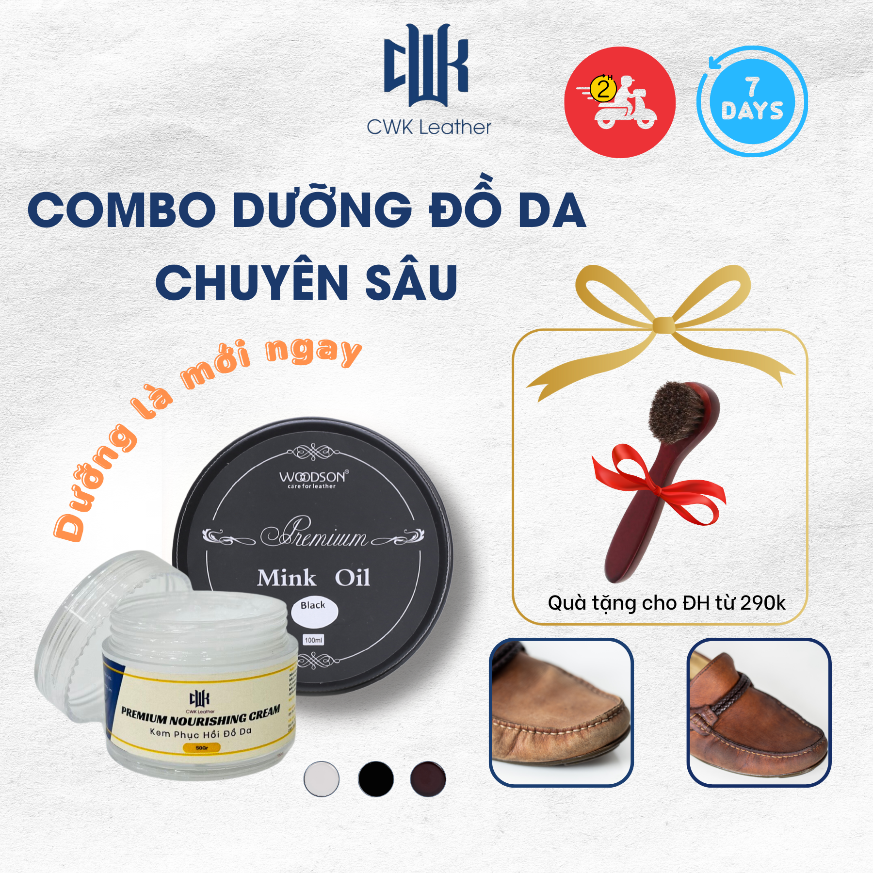 Combo dưỡng đồ da chuyên sâu Woodson