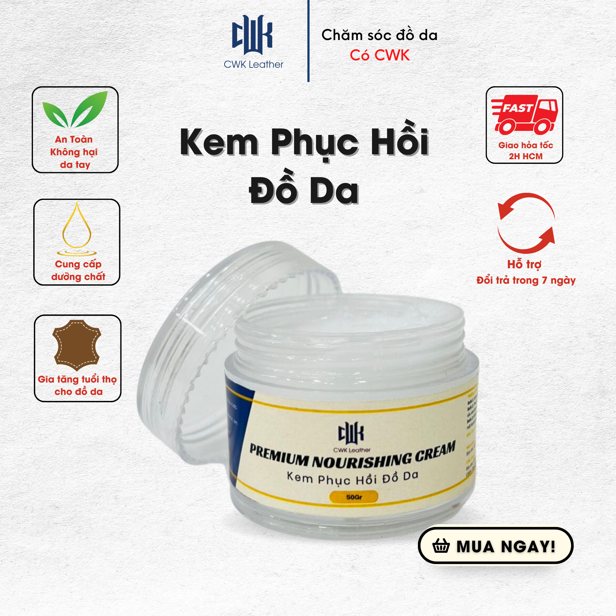 Kem phục hồi đồ da chăm sóc bảo dưỡng đồ da