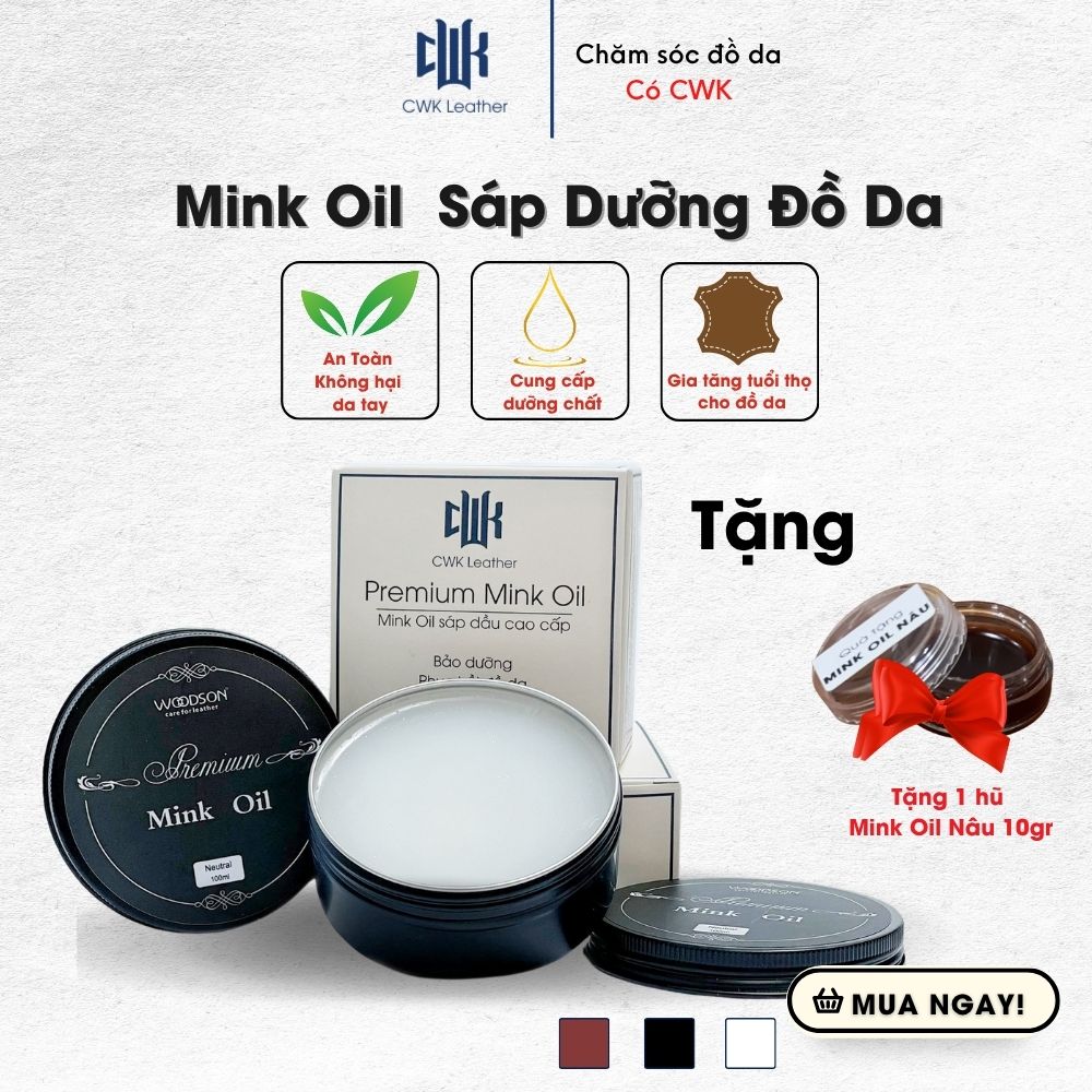 Sáp dưỡng đồ da mink oil mỡ chồn chuyên bảo dưỡng chăm sóc áo da, giày da, túi da, ví da, ghế da
