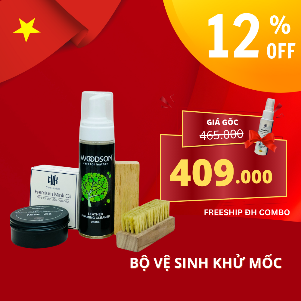 Bộ vệ sinh, khử mốc chăm sóc bảo dưỡng giày da, áo da, túi xách da